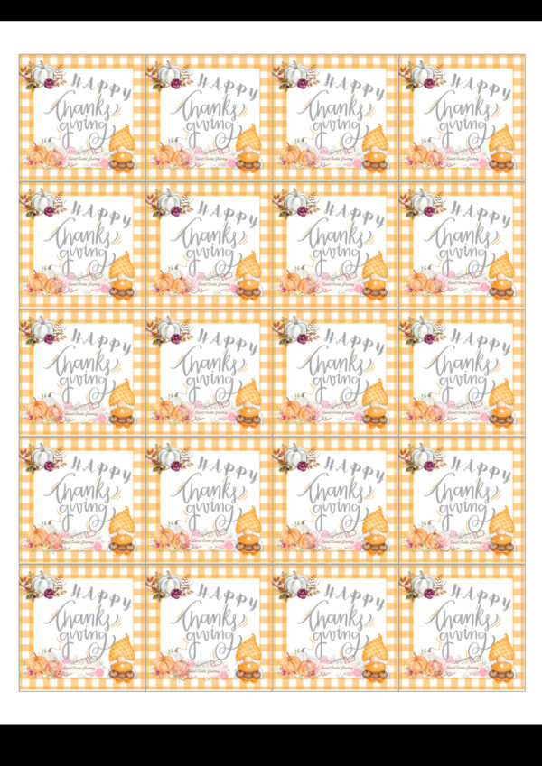 Happy Thanksgiving Cookie Tag - Image 2